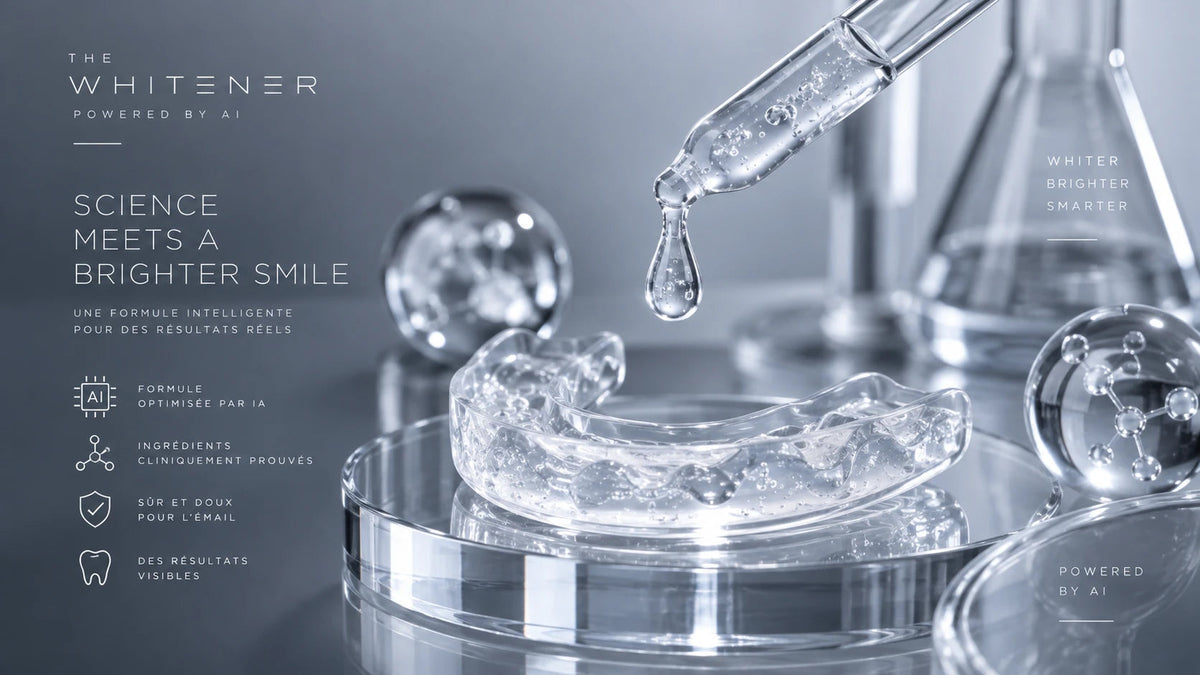 Goutte de gel au-dessus d'une gouttière transparente, verrerie de laboratoire
